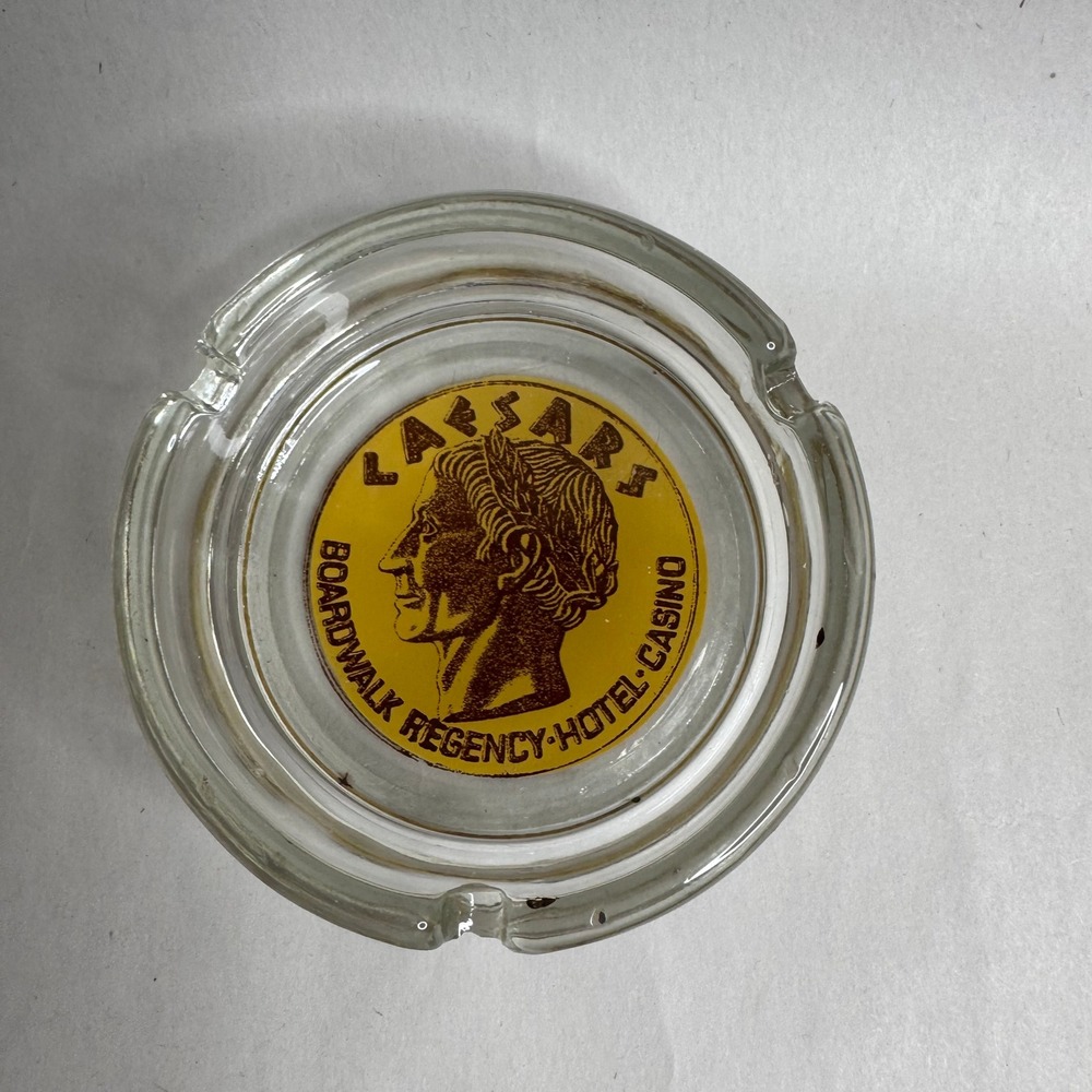 Vintage Caesars Boardwalk Regency Hotel Casino Glass Ashtray Atlantic City NJ